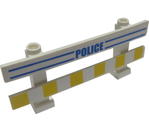 LEGO Blanco Valla 1 x 8 x 2 con Amarillo warning blocks y Azul Policía Pegatina (6079)