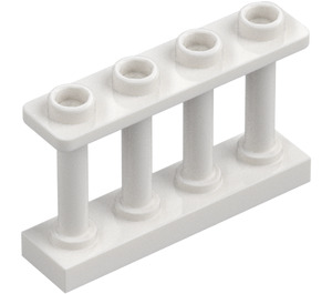 LEGO Bílá Plot Spindled 1 x 4 x 2 se 4 horními hřeby (15332)