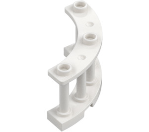 LEGO Blanco Valla Spindled 4 x 4 x 2 Cuarto Circular con 3 espigas (21229)