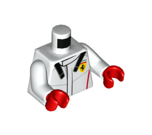 LEGO White Ferrari Driver Minifig Torso (973 / 76382)
