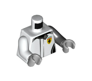 LEGO White Ferrari Racing Driver Minifig Torso (973 / 76382)