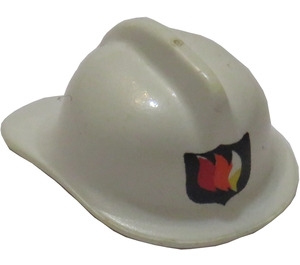 LEGO blanc Firefighter Casque avec bord avec blanc Casque avec logo Feu Casque (3834)