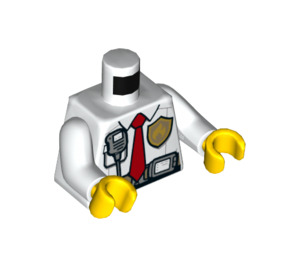LEGO White Firefighter Torso with Walkie Talkie and Tie (973 / 76382)