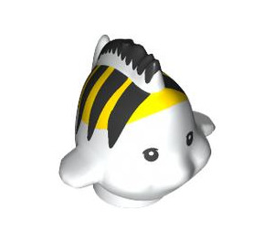 LEGO Weiß Fisch mit Schwarz und Gelb (104054)
