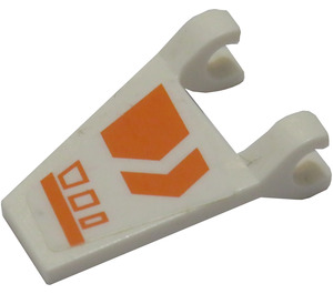 LEGO Wit Vlag 2 x 2 Angled met Oranje Line en Patroon Model Rechtsaf Kant Sticker zonder uitlopende rand (44676)
