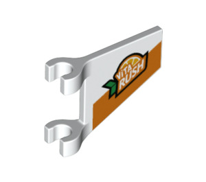 LEGO White Flag 2 x 2 Angled with Vita Rush logo without Flared Edge (44676 / 73912)