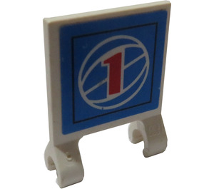 LEGO White Flag 2 x 2 with '1' Sticker without Flared Edge (2335)