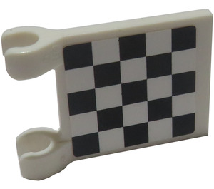 LEGO blanc Drapeau 2 x 2 avec Checkered Drapeau sur Une Côté Autocollant sans bord évasé (2335)