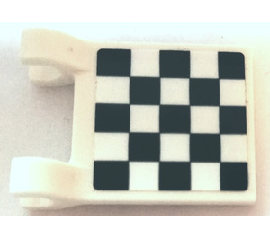 LEGO White Flag 2 x 2 with Checkered Flag Sticker without Flared Edge (2335)