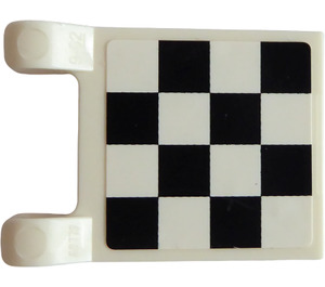 LEGO Wit Vlag 2 x 2 met Checkered Aan Both Sides Sticker zonder uitlopende rand (2335)