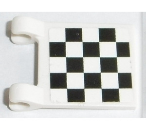 LEGO White Flag 2 x 2 with Chequered Flag Sticker without Flared Edge (2335)