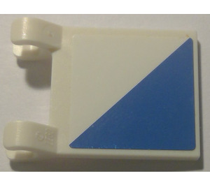 LEGO blanc Drapeau 2 x 2 avec Diagonal blanc et Bleu Rayures Autocollant sans bord évasé (2335)