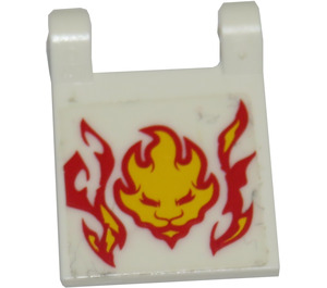 LEGO White Flag 2 x 2 with Flames and Lion Head Sticker without Flared Edge (2335)