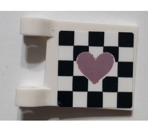 LEGO White Flag 2 x 2 with Heart Sticker without Flared Edge (2335)