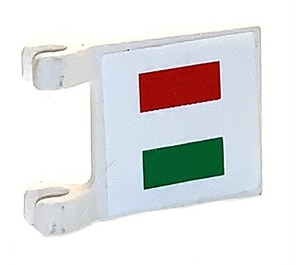 LEGO White Flag 2 x 2 with Italian Flag Sticker without Flared Edge (2335)
