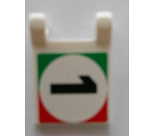 LEGO White Flag 2 x 2 with Italian Flag with "1" Stickers without Flared Edge (2335)