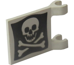 LEGO White Flag 2 x 2 with Jolly Roger without Flared Edge (2335)
