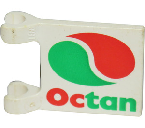 LEGO blanc Drapeau 2 x 2 avec rouge et Green Octan logo sans bord évasé (2335)