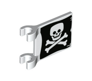 LEGO Weiß Flagge 2 x 2 mit Skull und crossbones ohne ausgestellten Rand (2335 / 69439)