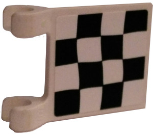 LEGO White Flag 2 x 2 with Wavy Checkered Flag Sticker without Flared Edge (2335)