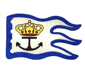 LEGO White Flag 5 x 8 with Blue Border and Crown and Anchor (71309)