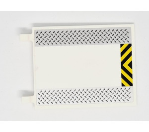 LEGO blanc Drapeau 6 x 4 avec 2 Connectors avec Bande de roulement Plates et Noir et Jaune Danger Rayures Autocollant (2525)