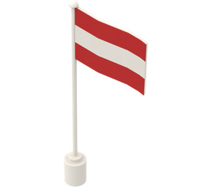 LEGO White Flag on Flagpole with Austria with Bottom Lip (777)