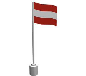 LEGO Weiß Flagge auf Flagpole mit Austria ohne Unterlippe (776)