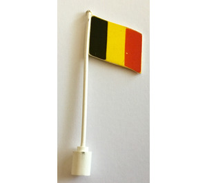 LEGO blanc Drapeau sur Flagpole avec Belgium sans lèvre inférieure (776)