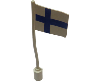 LEGO White Flag on Flagpole with Finland without Bottom Lip (776)