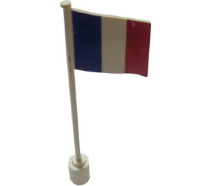 LEGO White Flag on Flagpole with France with Bottom Lip (777)