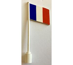 LEGO White Flag on Flagpole with France without Bottom Lip (776)