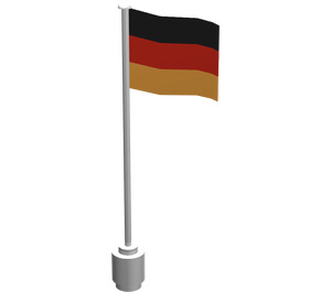 LEGO Weiß Flagge auf Flagpole mit Germany mit Unterlippe (777)