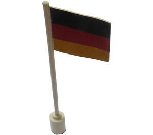 LEGO White Flag on Flagpole with Germany without Bottom Lip (776)