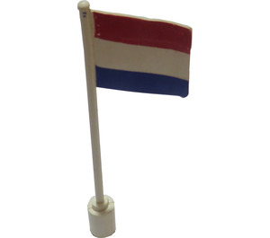 LEGO White Flag on Flagpole with Netherlands without Bottom Lip (776)