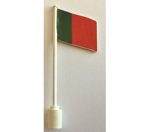 LEGO White Flag on Flagpole with Portugal without Bottom Lip (776)