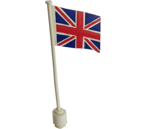 LEGO White Flag on Flagpole with United Kingdom with Bottom Lip (777)