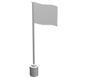 LEGO White Flag on Flagpole without Bottom Lip (776)