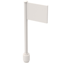 LEGO White Flag on Ridged Flagpole (3596)