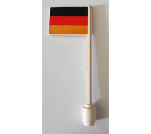 LEGO White Flag on Ridged Flagpole with German Flag Sticker (3596)