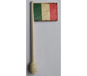 LEGO White Flag on Ridged Flagpole with Italian Flag Sticker (3596)