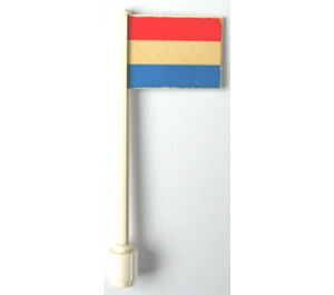 LEGO Bílá Vlajka na Ridged Flagpole s Netherlands Samolepka (3596)