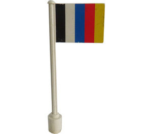 LEGO White Flag on Ridged Flagpole with Stripes (3596)