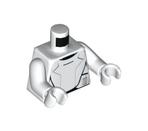 LEGO Hvit Flametrooper Overkropp med Svart Lines med Hvit Armer og Hvit Hender (973 / 76382)