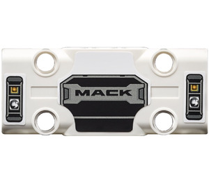 LEGO Weiß Eben Panel 3 x 7 mit Headlights und Gitter mit 'MACK' Aufkleber (71709)