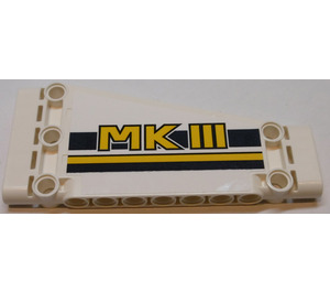 LEGO White Flat Panel 5 x 11 Angled with "MKIII" Left Sticker (18945)