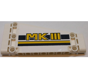 LEGO Vit Platt Panel 5 x 11 Vinklad med "MKIII" Vänster Klistermärke (18945)