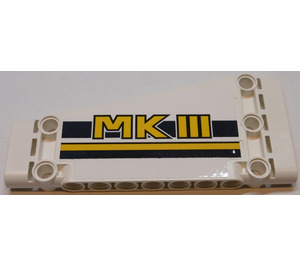 LEGO White Flat Panel 5 x 11 Angled with "MKIII" Right Sticker (18945)