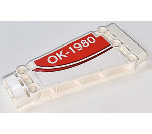 LEGO Vit Platt Panel 5 x 11 Vinklad med OK-1980 Höger Sida  Klistermärke (18945)