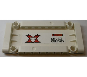 LEGO White Flat Panel 5 x 11 with 'CROZZ COUNTRY', World Racers Logo (Left) Sticker (64782)